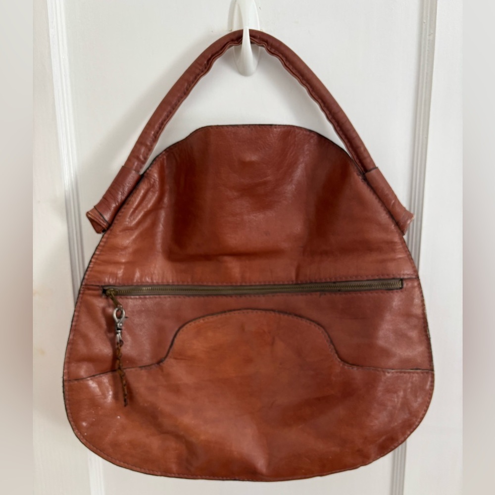 Ann Taylor Large Camel Brown Soft Leather Hand Bag Made In Italy Supple Luxury